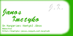 janos kmetyko business card