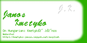 janos kmetyko business card